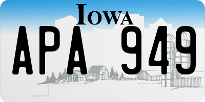 IA license plate APA949