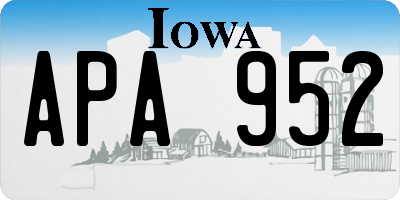 IA license plate APA952