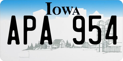IA license plate APA954