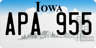IA license plate APA955