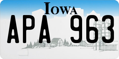 IA license plate APA963