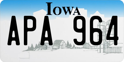 IA license plate APA964