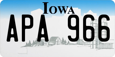 IA license plate APA966