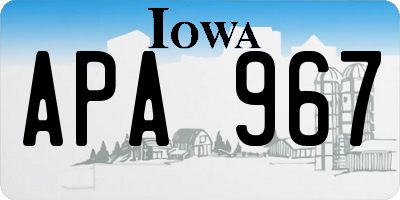 IA license plate APA967