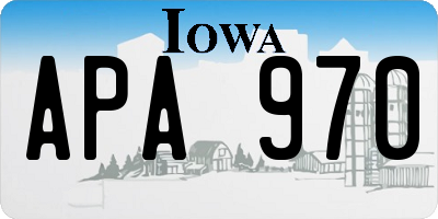 IA license plate APA970