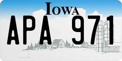 IA license plate APA971