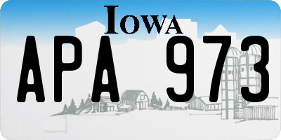 IA license plate APA973