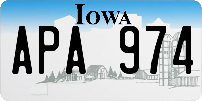 IA license plate APA974