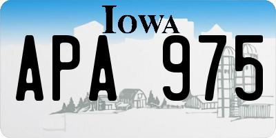 IA license plate APA975
