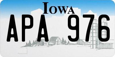 IA license plate APA976