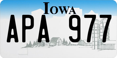 IA license plate APA977