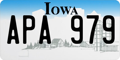 IA license plate APA979