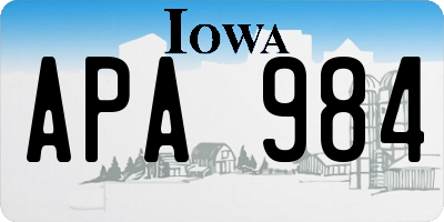 IA license plate APA984