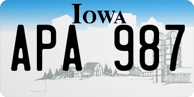 IA license plate APA987