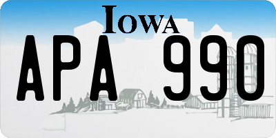 IA license plate APA990