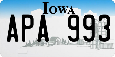 IA license plate APA993