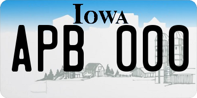 IA license plate APB000