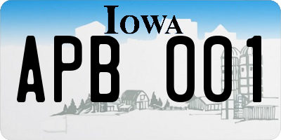 IA license plate APB001