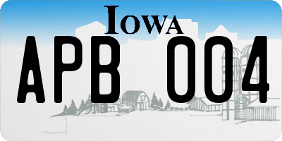 IA license plate APB004