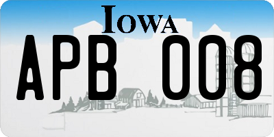 IA license plate APB008