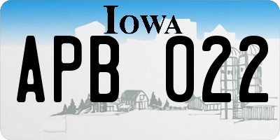 IA license plate APB022