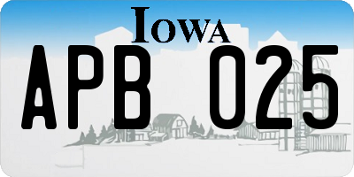 IA license plate APB025