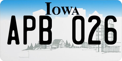 IA license plate APB026
