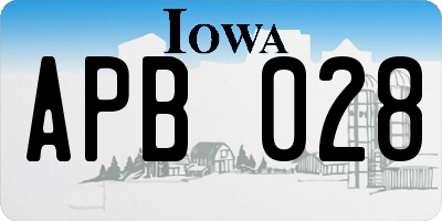 IA license plate APB028