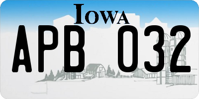 IA license plate APB032