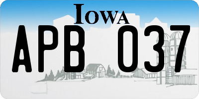 IA license plate APB037