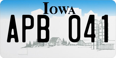 IA license plate APB041