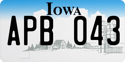IA license plate APB043