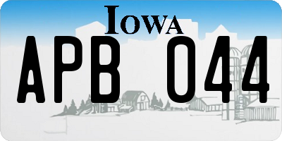 IA license plate APB044