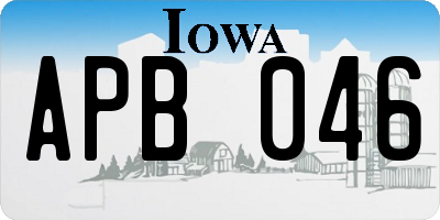 IA license plate APB046
