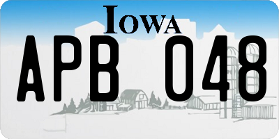 IA license plate APB048