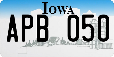 IA license plate APB050