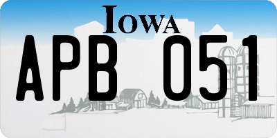 IA license plate APB051