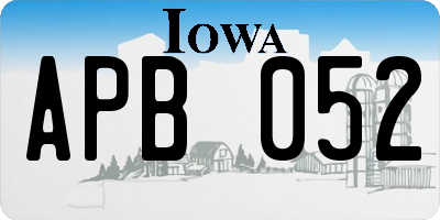IA license plate APB052