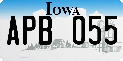 IA license plate APB055