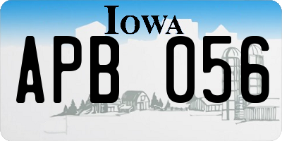 IA license plate APB056