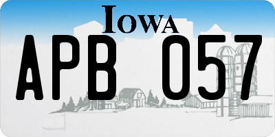 IA license plate APB057