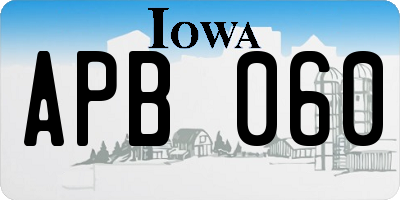 IA license plate APB060
