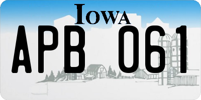 IA license plate APB061