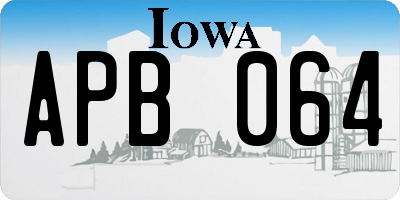 IA license plate APB064