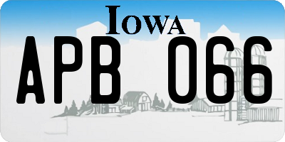 IA license plate APB066
