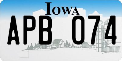 IA license plate APB074