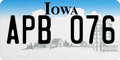 IA license plate APB076