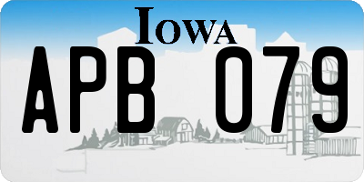 IA license plate APB079
