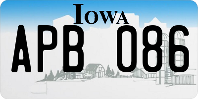 IA license plate APB086