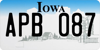 IA license plate APB087